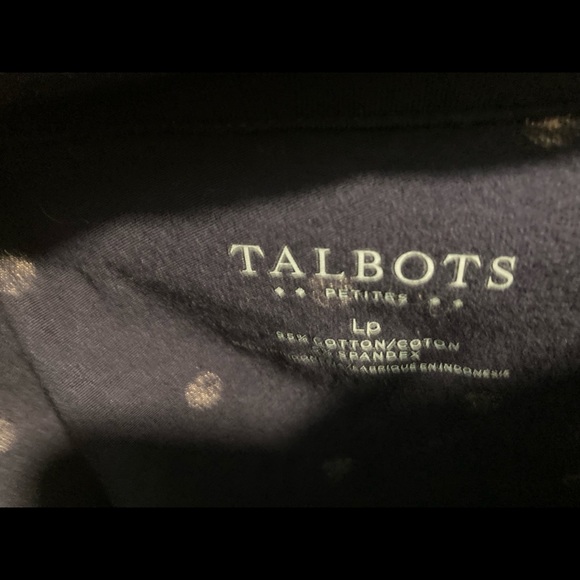 Talbots-LP-Blue w/Tan Polka Dots Top - Picture 5 of 5
